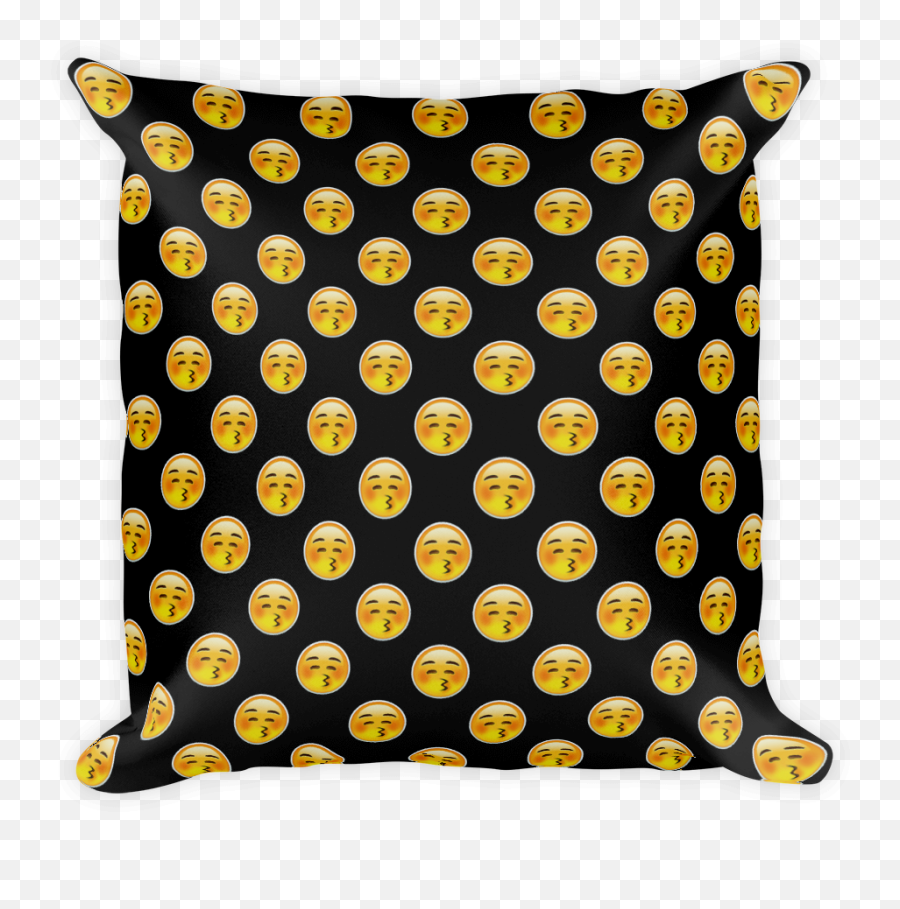 Download Kissing Face With Closed Eyes - Just Emoji Pillow Black And White Small Pillow,Kissing Emoji