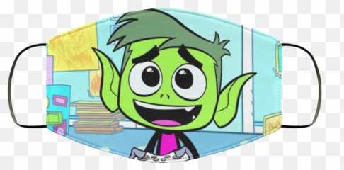 Teen Titans Go Beast Boy Pattern Face Mask - Beast Boy Teen Titans Go Faces Emoji,Yoda Emoticon