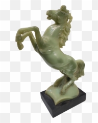 Vintage A Santini Alabaster Resin Rearing Green Horse Sculpture Emoji,Facebook Emoticons. Rearing Horse