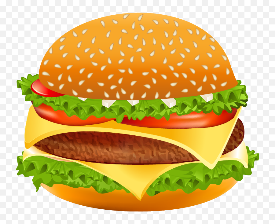 Veggie Burger Clipart School Food - Hamburger Clipart Png Emoji,Veggie Emoji