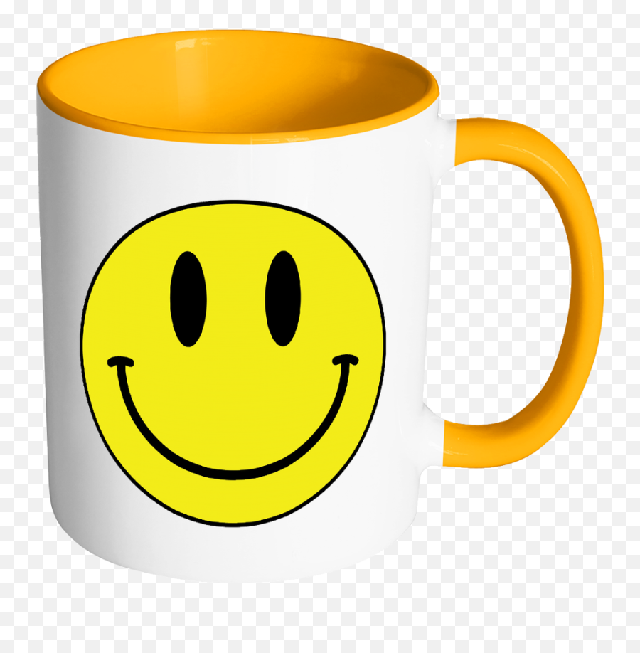 Smiley Face Color Accent Coffee Mug - Choice Of Accent Color Emoji,Facebook Coffeee Emoticon