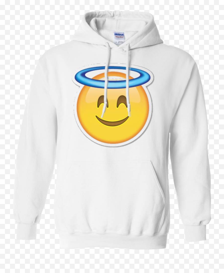 Heaven Angel Ring Smiley Emoji - White Champion Hoodie Boys,Angel Emoji Shirt