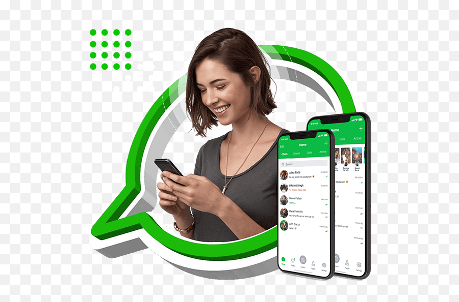 Whatsapp Clone Instant Messaging App Like Whatsapp - Woman With Phone Png Emoji,Cuddle Emoticon Whatsapp