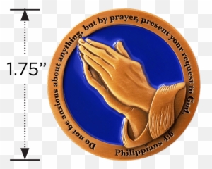 Serenity Prayer Antique Gold Plated Christian Challenge Coin - Philippians 46 Sign Language Emoji,Praying Emoji Iphone Locatoin