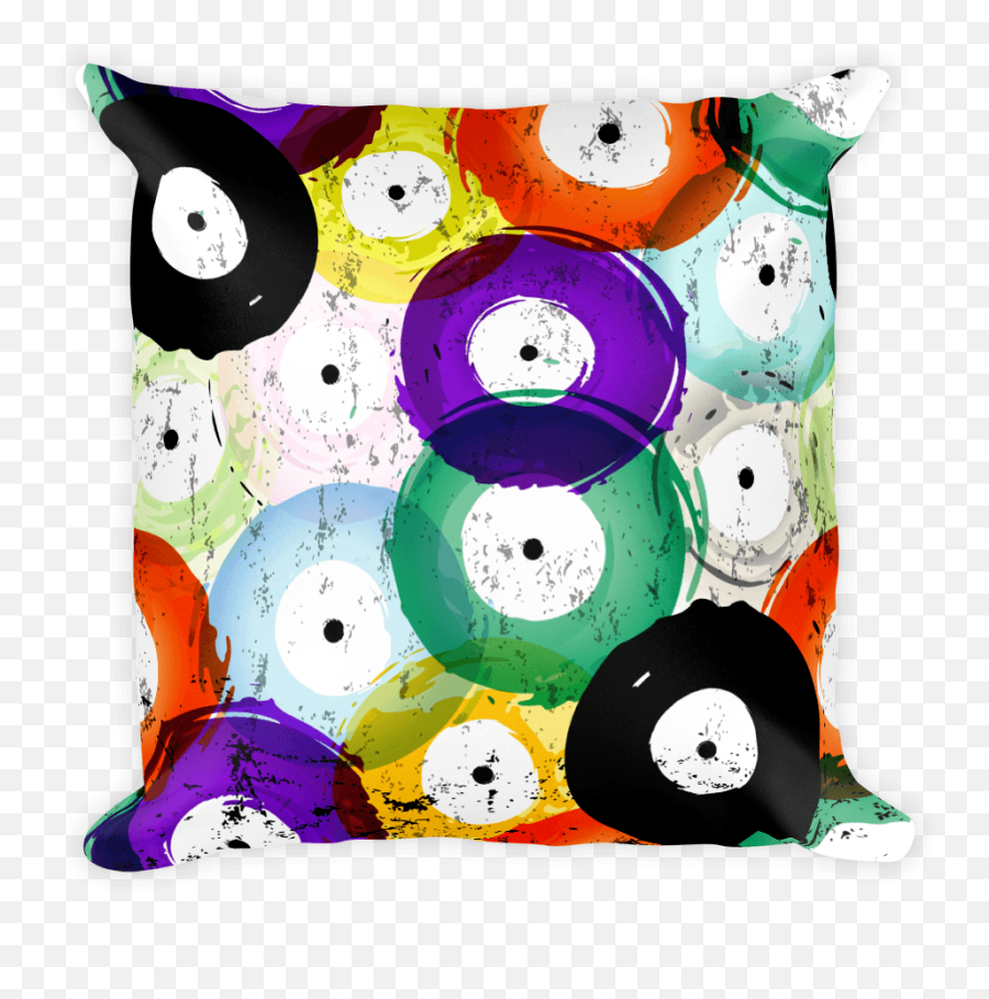 Colored Vinyl Basic Pillow - Vinyl Records Background Emoji,Throws A Animal Emoticon