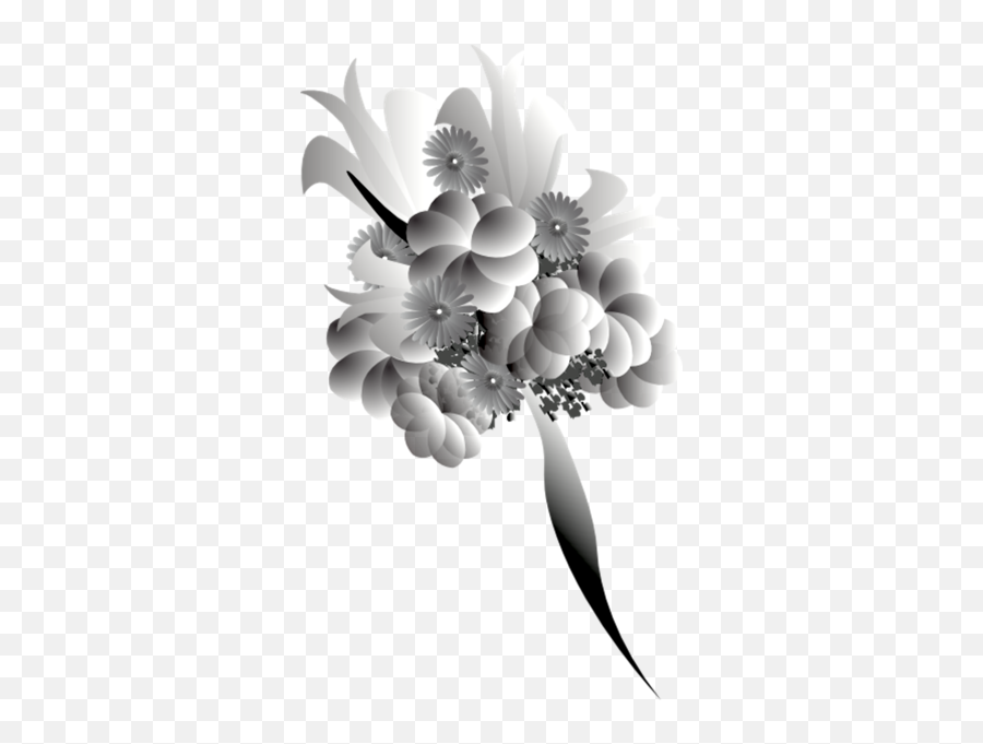 Bouquet Of Flowers Png Black And White U0026 Free Bouquet Of - Wedding Flowers Clipart Png Black White Emoji,Black Flower Emoji
