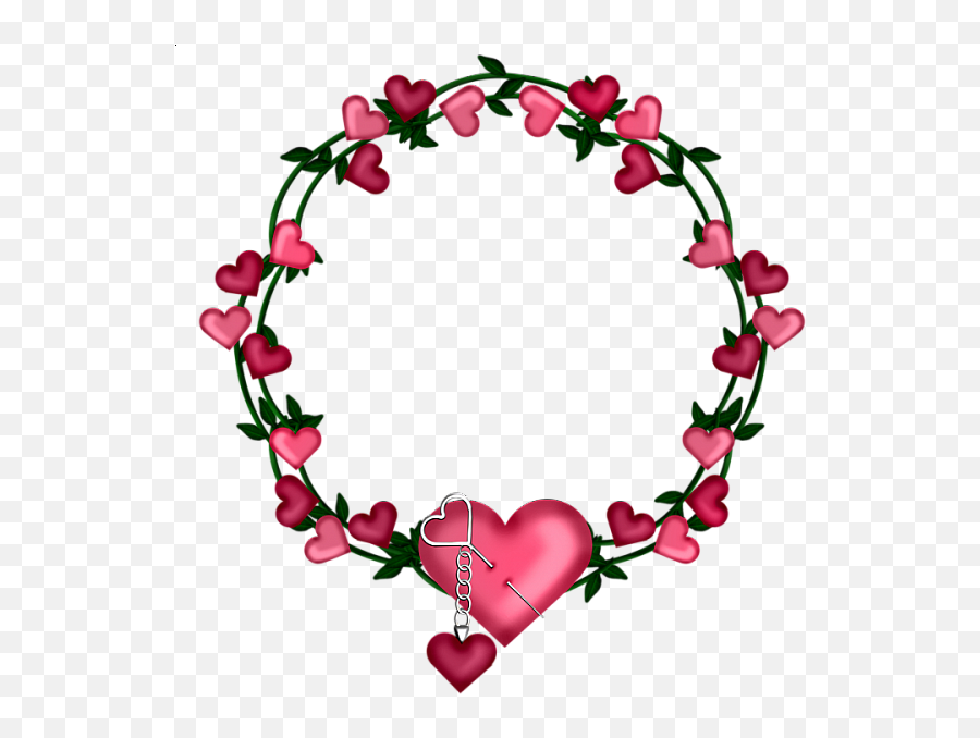 Flowers Round Shape Png Clipart - Heart Wreath Clipart Emoji,Full Hearts And Flower Emojis