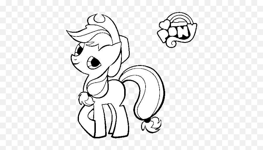 Applejack Dibujos Para Colorear My Little Pony - Merryheyn Omalovánky Mj Malý Pony Emoji,My Little Pony Applejack Emoticon