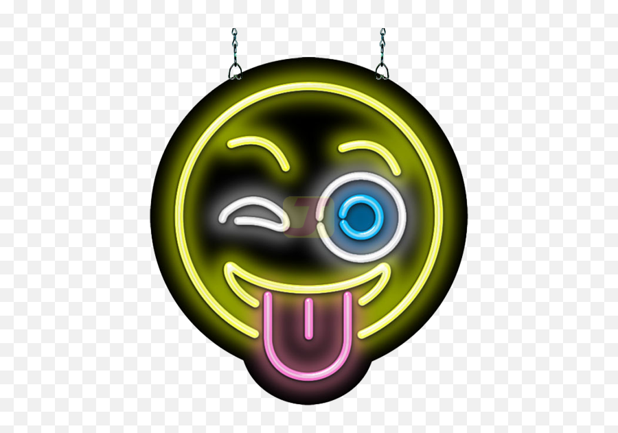 Tongue Sticking Out Emoji Neon Sign - Neon Light Neon Emoji,Tongue Out Emoji