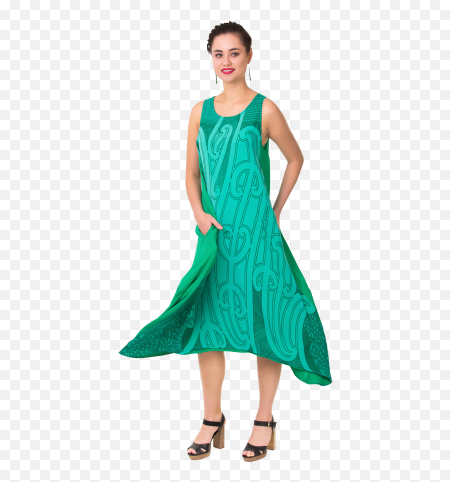 Dress Maori Design Clothing Clipart - Sleeveless Emoji,Emoji Clothes For Women