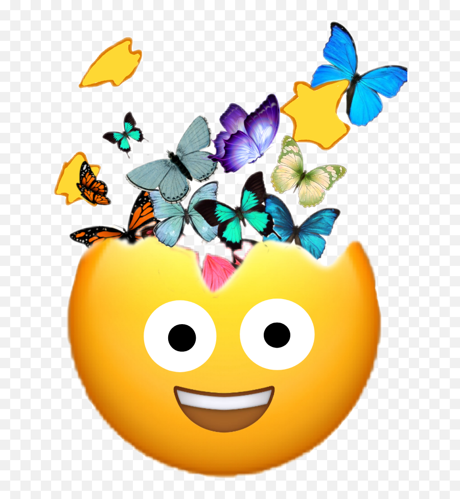 Emoji Yellow Butterfly Sticker - Happy,Magic Emoticon