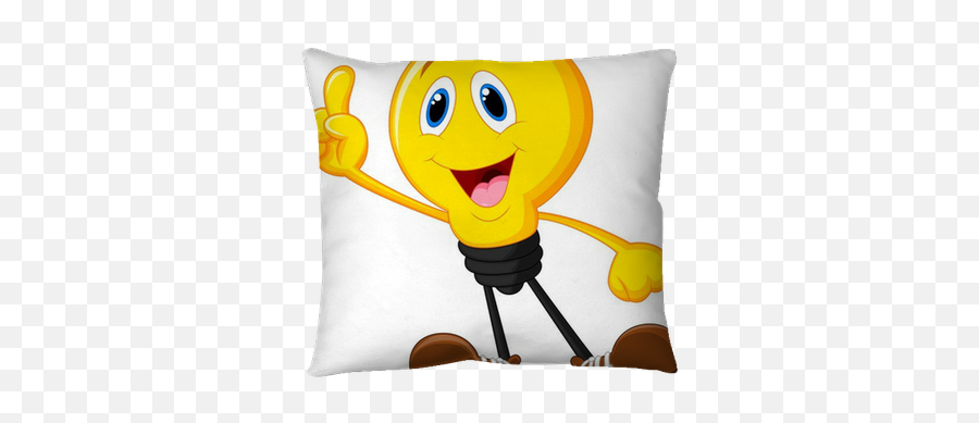 Cartoon Light Bulb Pointing His Finger Throw Pillow U2022 Pixers U2022 We Live To Change - Mir Geht Ein Licht Auf Clipart Emoji,Finger Pointing Emoticon