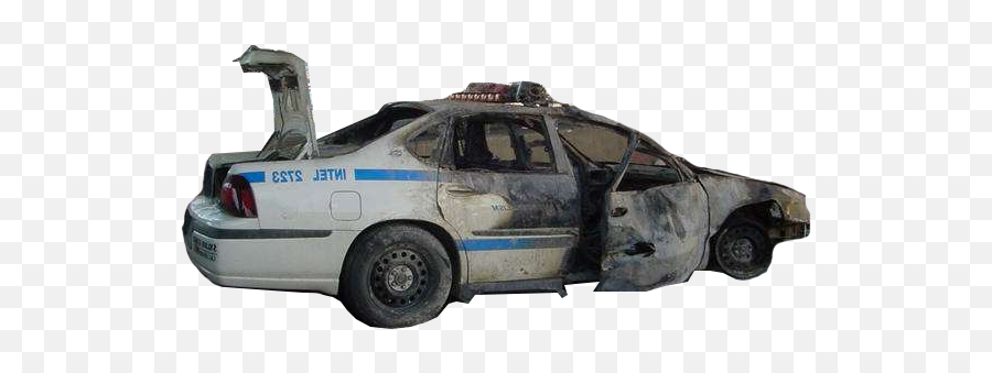 Burned Police Car - Burnt Police Car Png Emoji,Emoji Car And A Crash And A Car