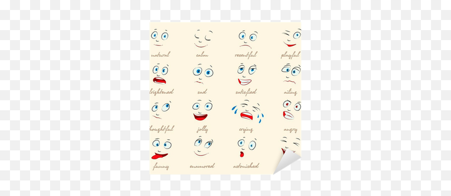 Emotions - Face Expression Drawing With Name Emoji,Vector Cartoon Faces Emotions