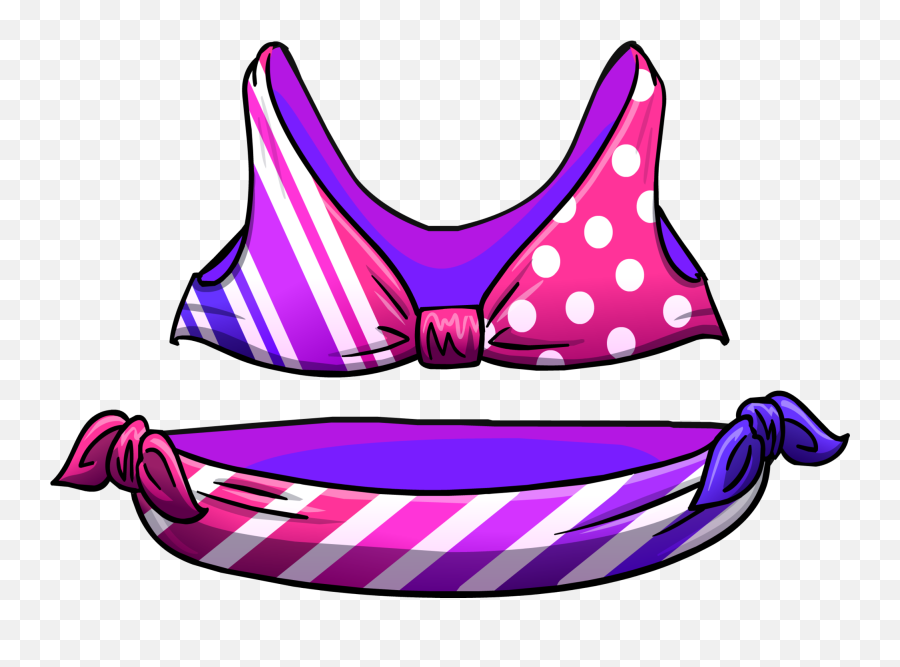 Pink Stripe Bikini - Codigos De Bikinis Free Penguin Emoji,Bathing Suits For Womens Emojis