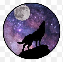 Moon Galaxy - Howling Wolf Vector Png Emoji,Wolf Moon Emoji
