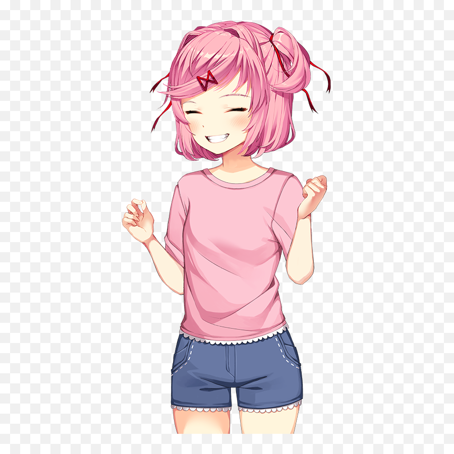 Anime Girl - Doki Doki Literature Club Happy Natsuki Emoji,Anime Girls Emotion Chart