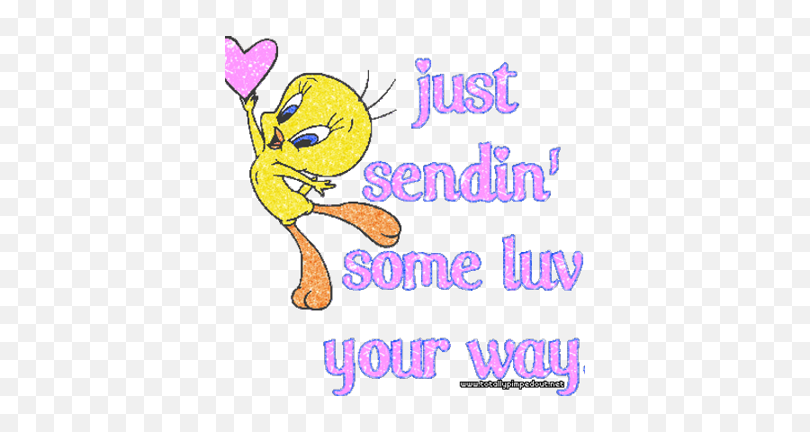 Glitter Words - Tweety Bird Love Gif Emoji,Myspace Emoticon
