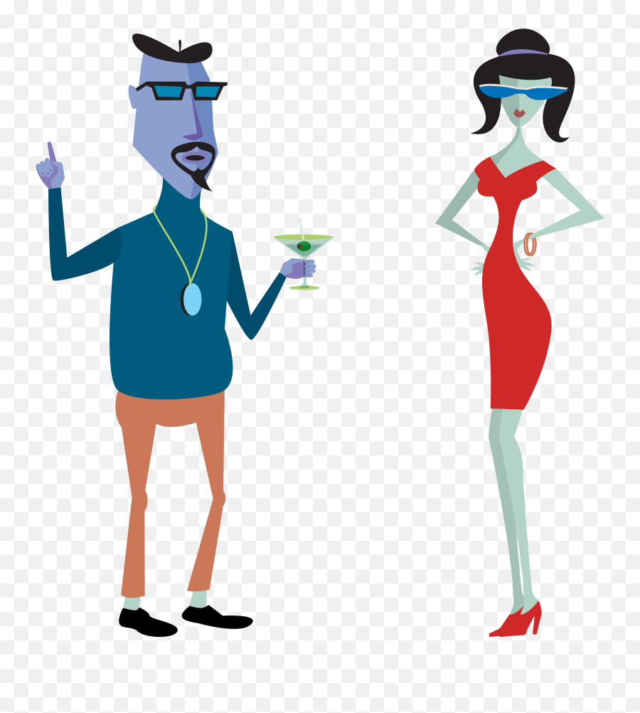 Cartoon Characters Cool Man With Drink - Clip Art Emoji,Woman Emotions Clipart