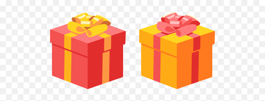 Download Hd Gift Or Present Box With Ribbon Bow 2 Colors - Present Free Png Emoji,Bow Ribbon Emojis