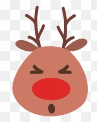 Squint Eye Reindeer Face Emoticon 40 - Cartoon Reindeer Mouth Emoji,Squint Emoji