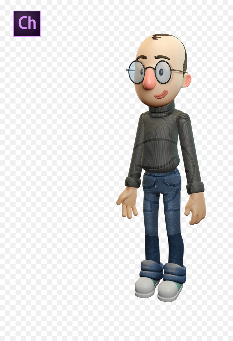 3d Man With Glasses Adobe Character Animator Puppet Graphicmama Emoji,Happy Emotion Poses Character 3d