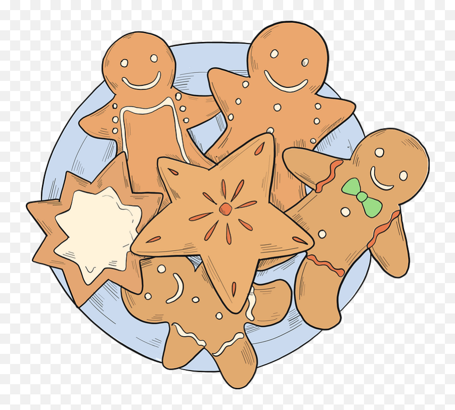Plate With Gingerbread Clipart Free Download Transparent Emoji,Gingerbread Man Emoji