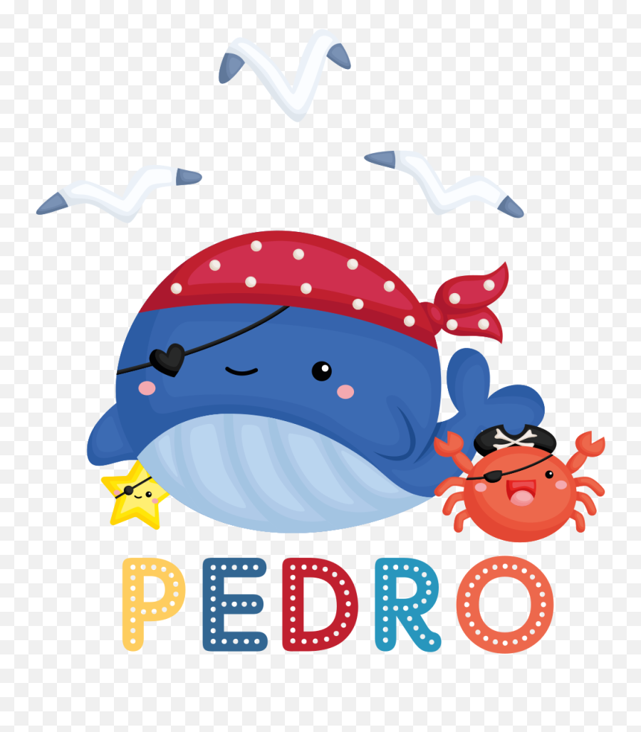 Cute Blue Pirate Whale Kids Bedroom Wall Sticker Emoji,Panda Emoji Chibi Png