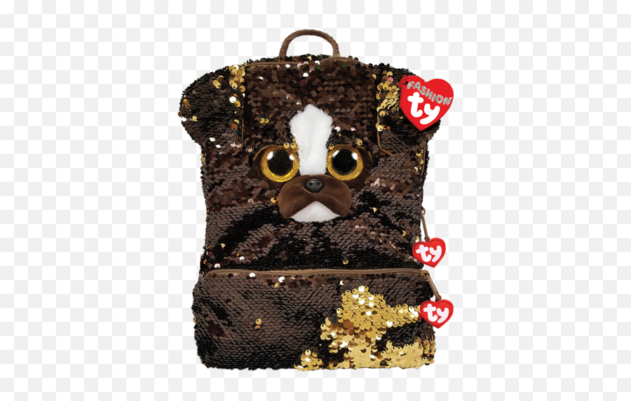 2019 Ty Flippables Sequins 13h Brutus The Dog Fashion Gear - Ty Flippable Backpack Emoji,Lol Emoji Backpack