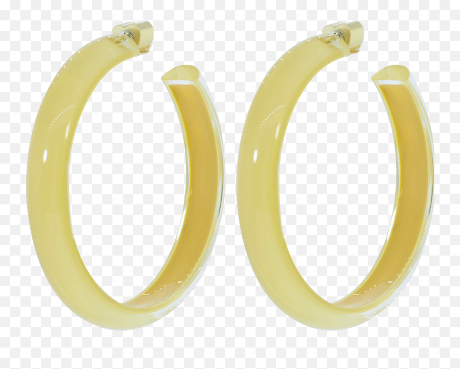 Medium Banana Loucite Jelly Hoops - Solid Emoji,Emoticon Banaal