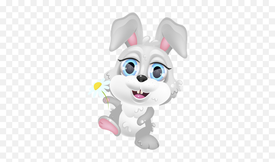 Best Premium Cute Grey Easter Bunny Illustration Download In - Bunny Furry Emoji,Anime Rabbit Emojis