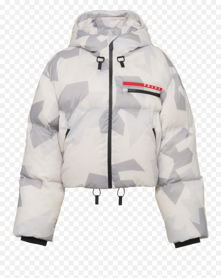 Cropped Camouflage Print Nylon Puffer Jacket - Prada Camo Puffer Emoji,Camo Print Your Emotion