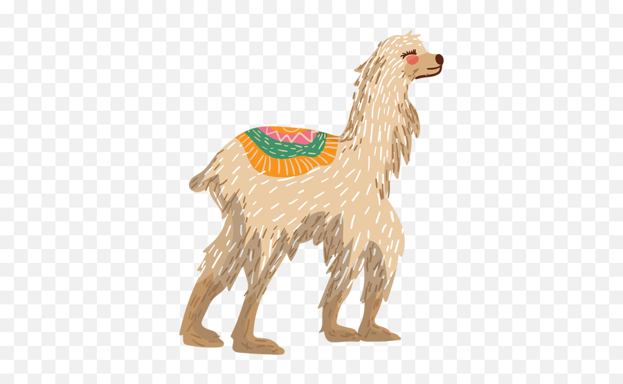Llama Walking Illustration - Llama Illustration Emoji,Llama Emoticon
