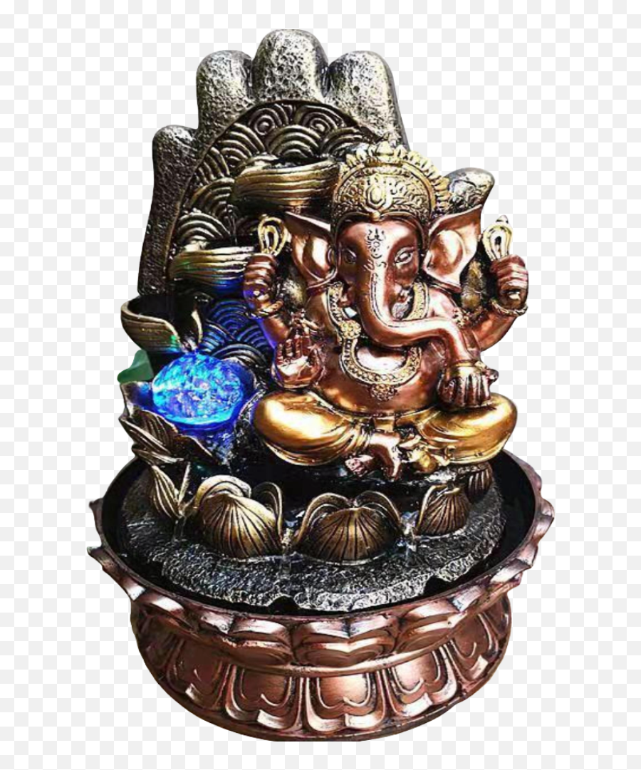 Ganesha Tabletop Water Fountain With Led For Home Decor Emoji,Country Corner Decorations & Emotions Table Wood Clocks