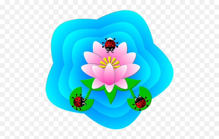 Cute Critters With Heart Ladybugs And Lotus Flower T - Shirt Emoji,Japanese Text Emoticon Flower Face