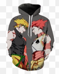 Hisoka And Dio Hoodie - Hunter X Hunter X Jojou0027s Adventure Hoodie Emoji,Jojo Emoticon L