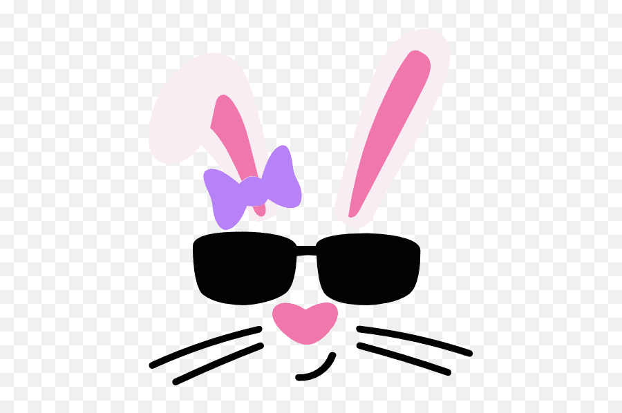 Hiphop Bunny Sunglass Girl Free Svg File - Svgheartcom Emoji,Bunny Emoji Text