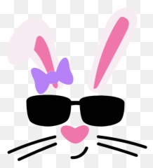 Hiphop Bunny Sunglass Girl Free Svg File - Svgheartcom Emoji,Bunny Emoji Text