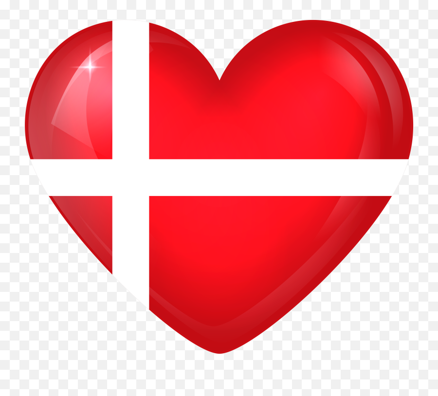 Denmark Large Heart Flag - Danish Flag In A Heart Clipart Emoji,German Flag Emoji That Works For Discord