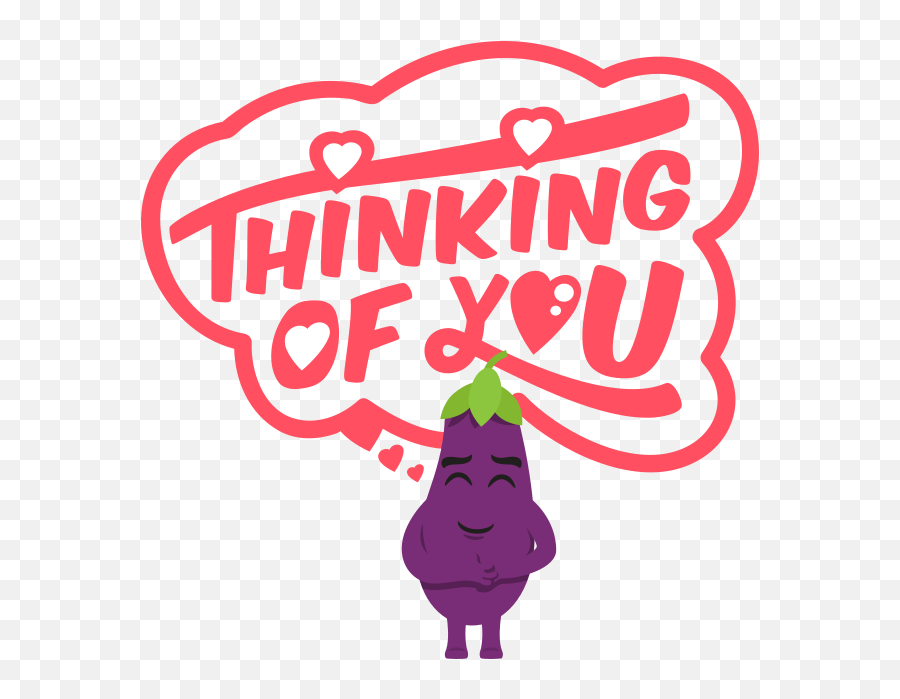 Eggplant Life Emoji Inspired Stickers By Emojione By - Sticker Thinking Of You,Eggplant Emojis