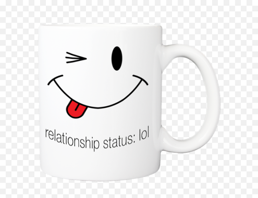 Buy E Shop Relationship Status Lol Printed Coffee Ceramic - Smiley Wink Face Emoji,Coffee Cup Emoticon
