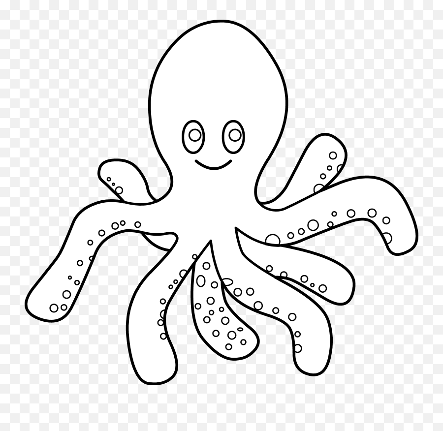 Octopus Clipart Easy Octopus Easy - Octopus Clipart Black And White Png Emoji,Octopus Emoji