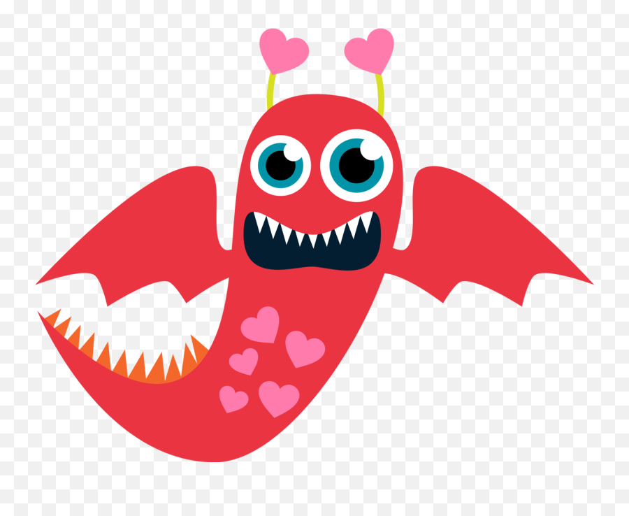 Free Monster Heart Cliparts Download - Monster Valentines Clip Art Emoji,Red Monster Emoji