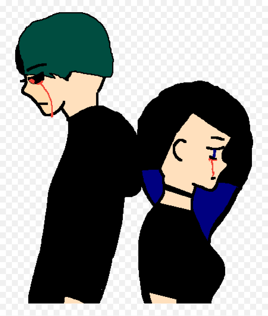 Luna And Shade Are Sad - Girl Boy Sad Cartoon Png Emoji,Shade Moon Emoji