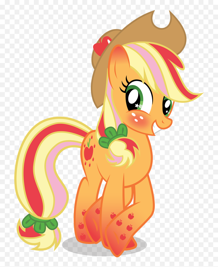 Applejack Smiling Or Laghing Watever It Is Its There U2013 Cute766 - Applejack My Little Pony Rainbow Dash Emoji,My Little Pony Applejack Emoticon