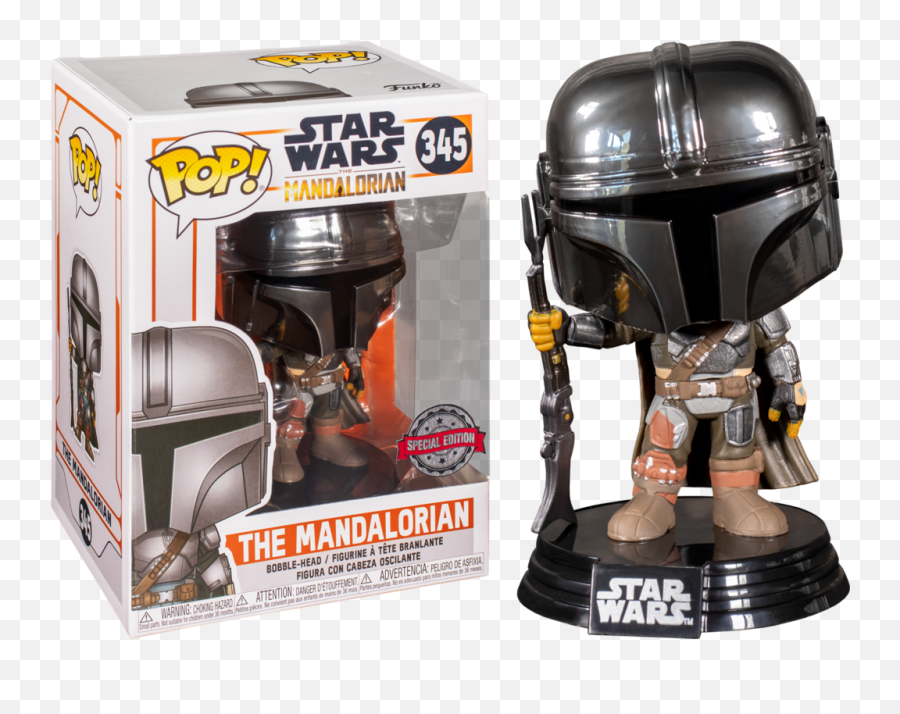 Funko Pop The Mandalorian Vinyl Star - Mandalorian Chrome Funko Pop Emoji,Funko Marvel Emojis