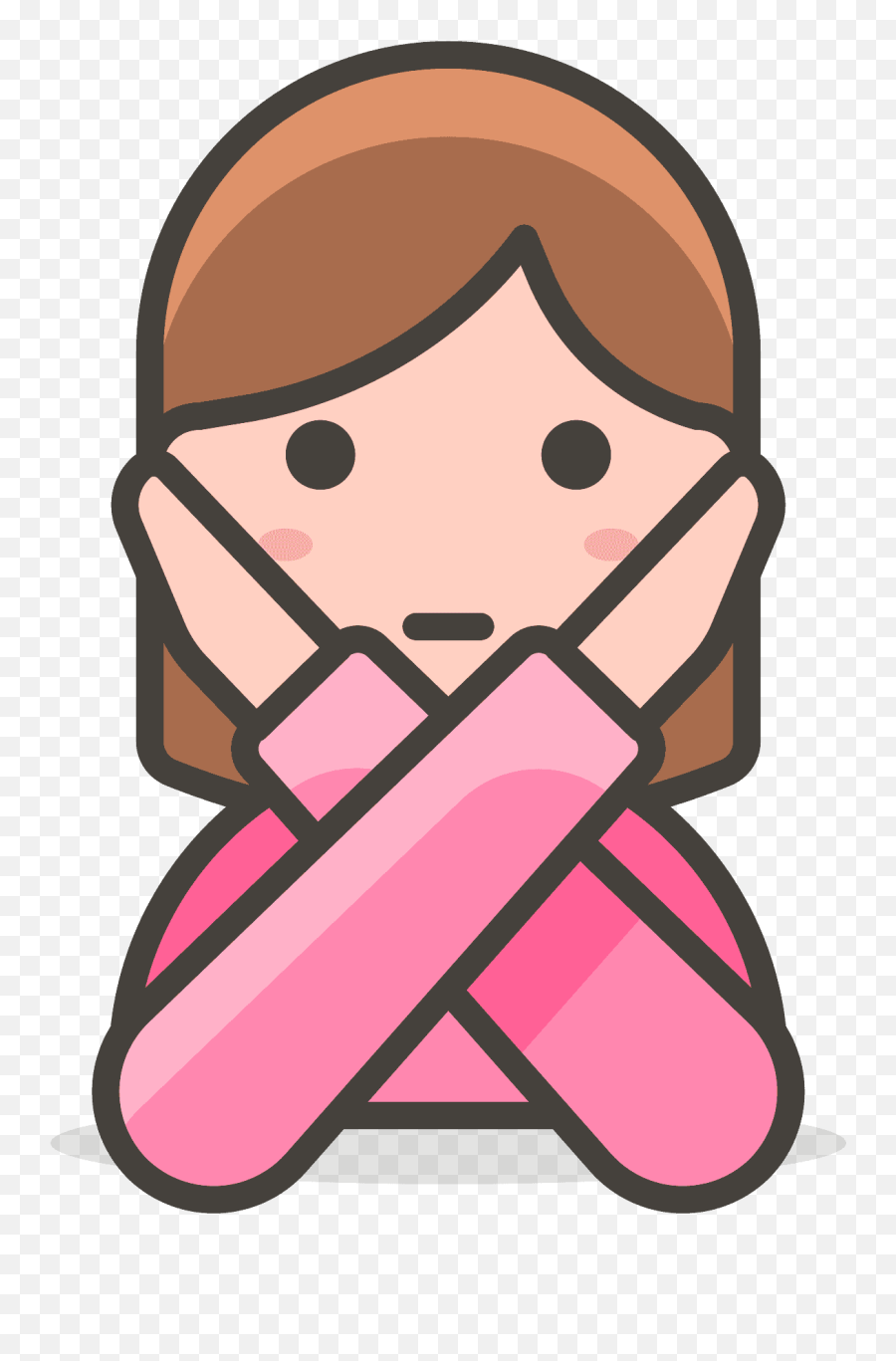 Woman Gesturing No Emoji Clipart - Woman Gesturing No Icon,Girl Emoji With Hand