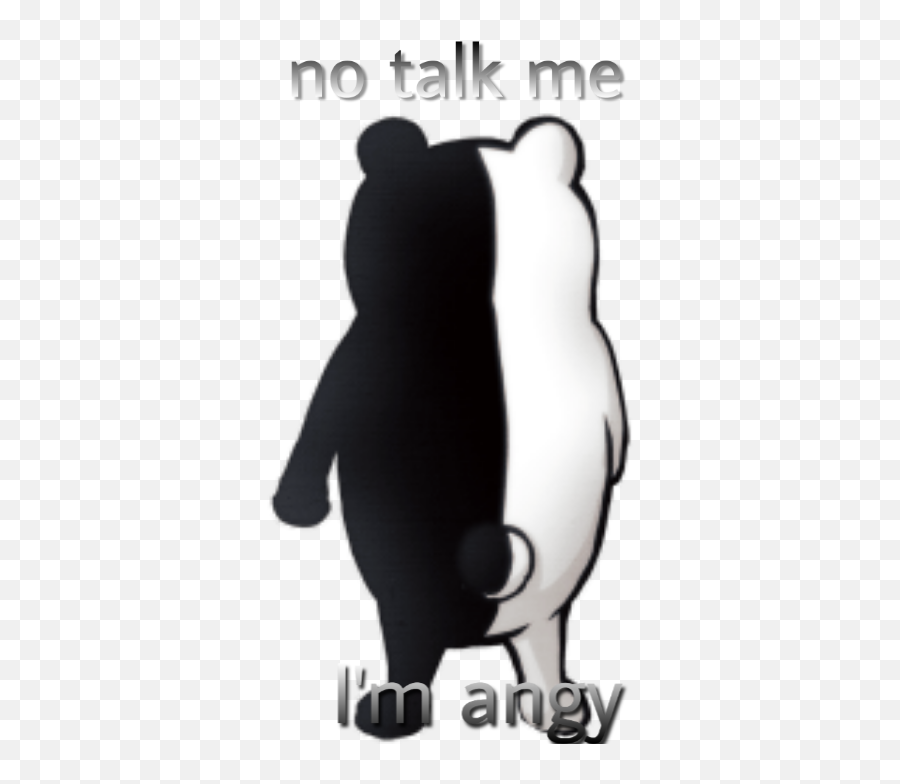 Danganronpa Monokuma Angy Sticker - No Talk Me I Angy Monokuma Emoji,Monokuma Text Emoji