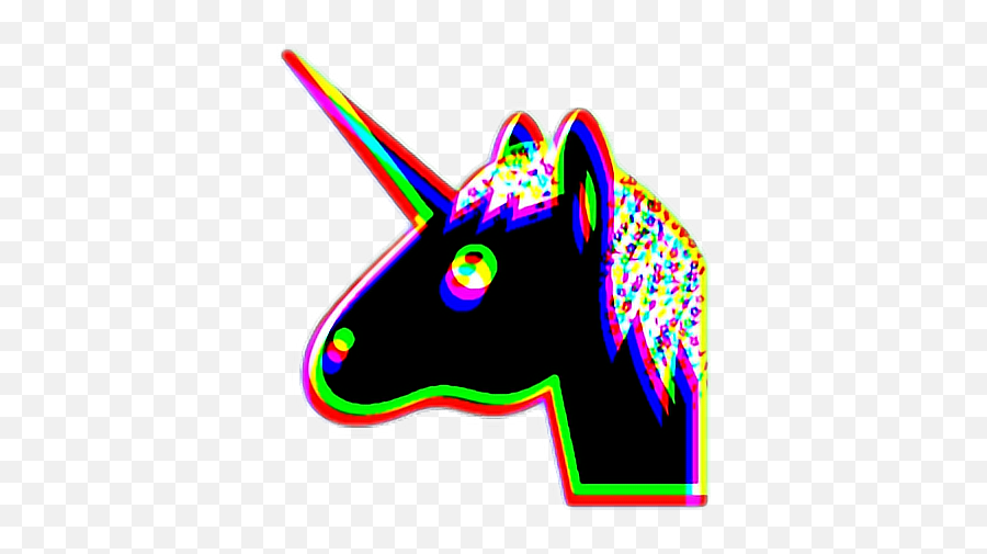 Unicorn Unicornio Glitch Sticker - Bovinae Emoji,Emojis Unicornio