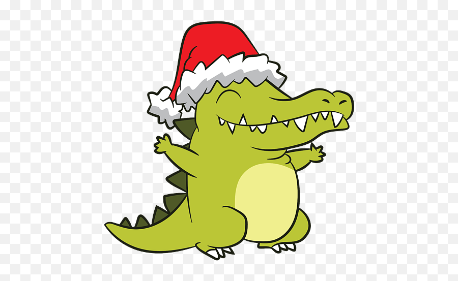Alligator With Santa Hat Crocodile - Fictional Character Emoji,Facebook Emoticons Alligator